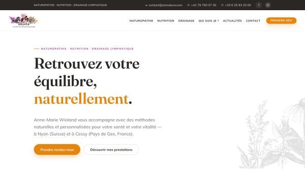 Refonte du site vitrine Am Naturo - rÃ©fÃ©rence web Pixinside